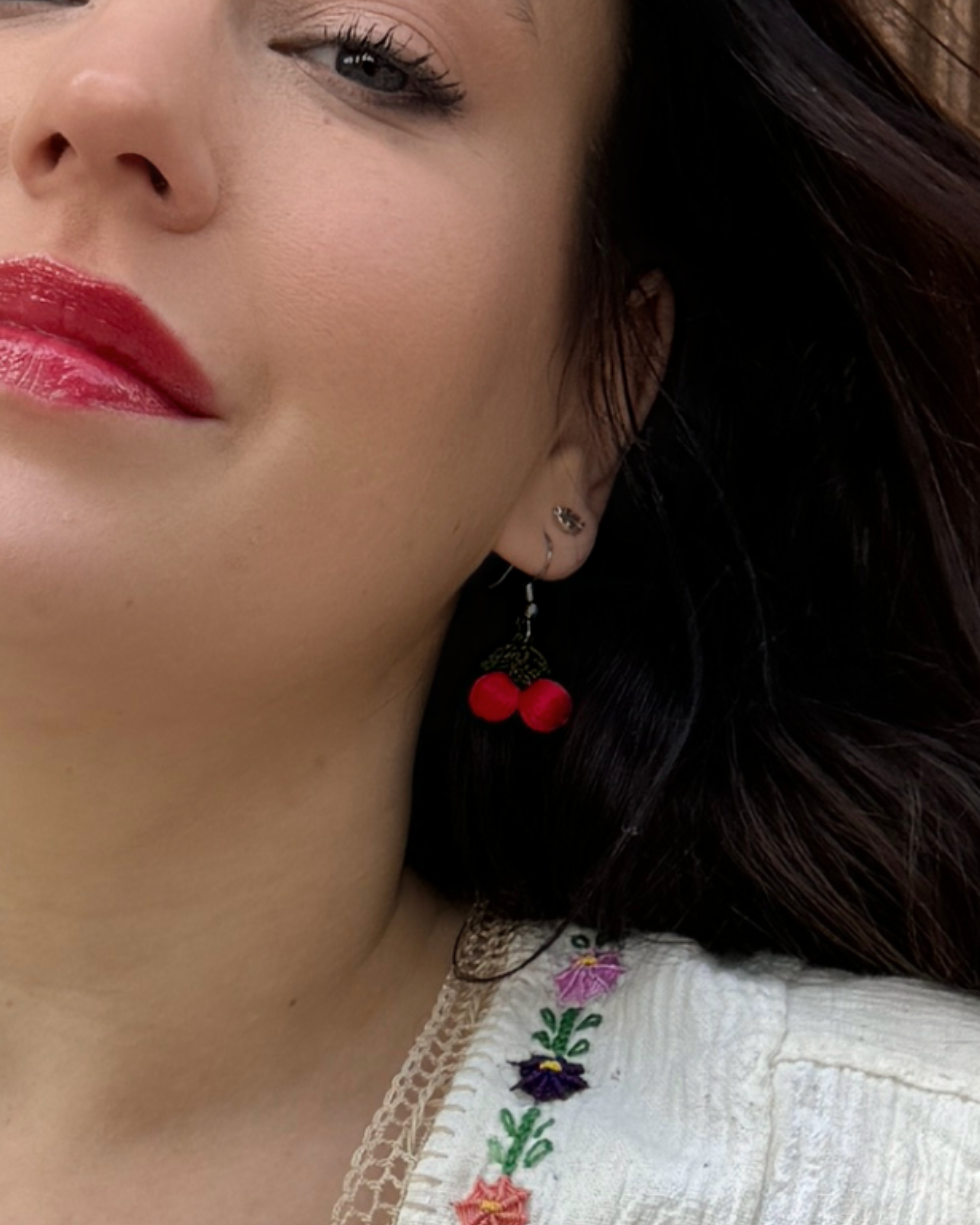Very Cherry Oya Drop Earrings  - Multiple Colours