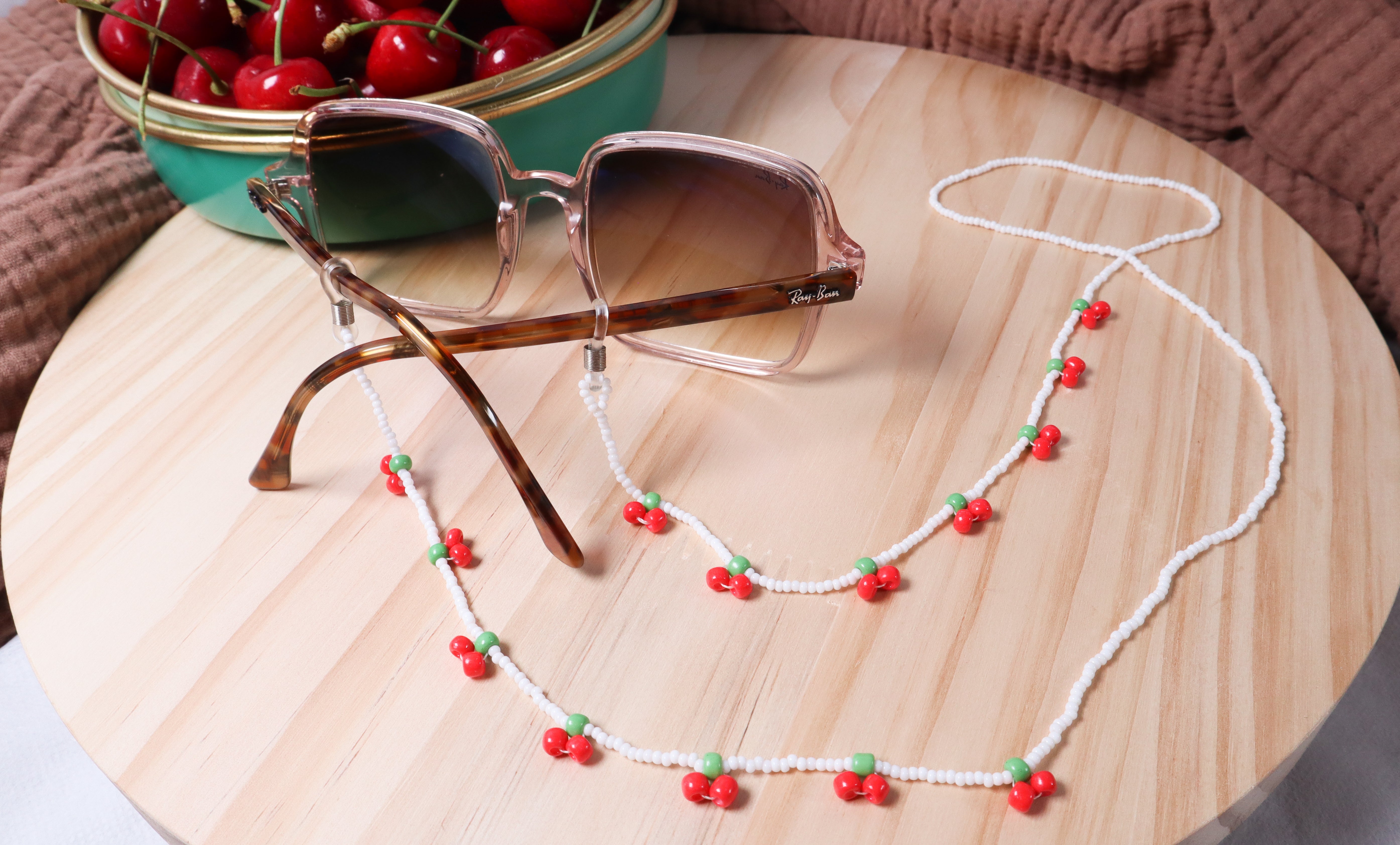 Sweet Cherry Beaded Sunglasses Chain