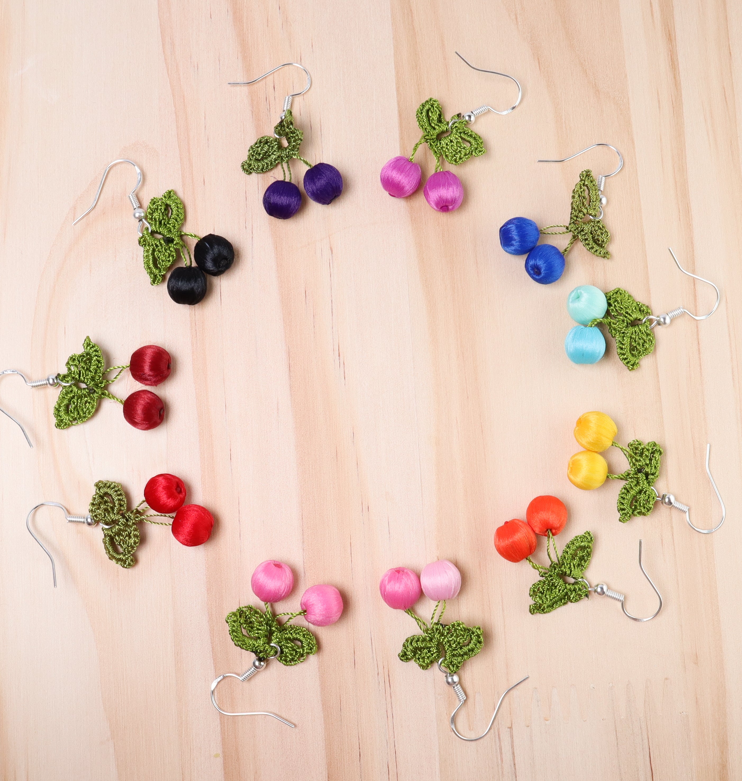 Very Cherry Oya Drop Earrings  - Multiple Colours
