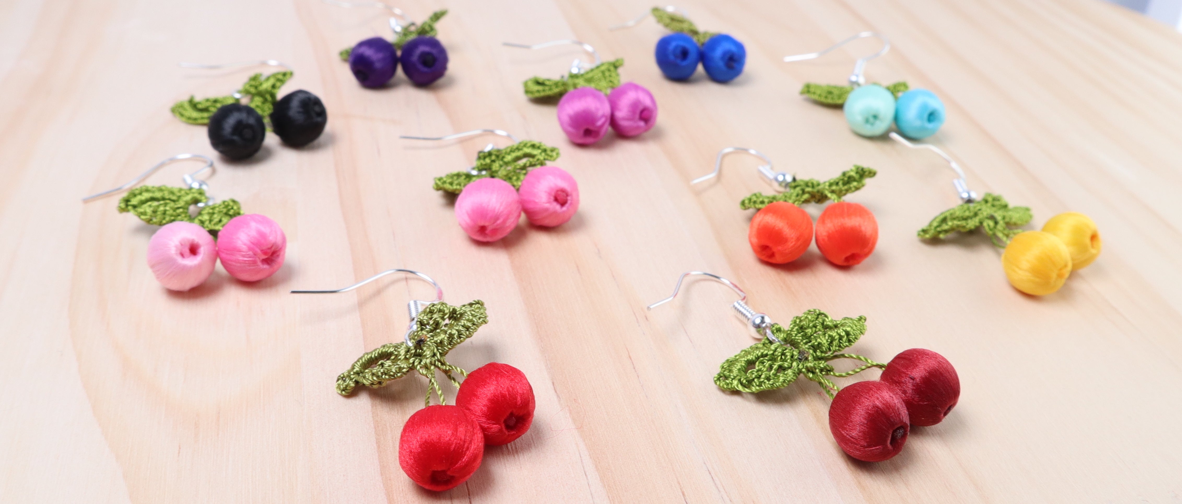 Very Cherry Oya Drop Earrings  - Multiple Colours