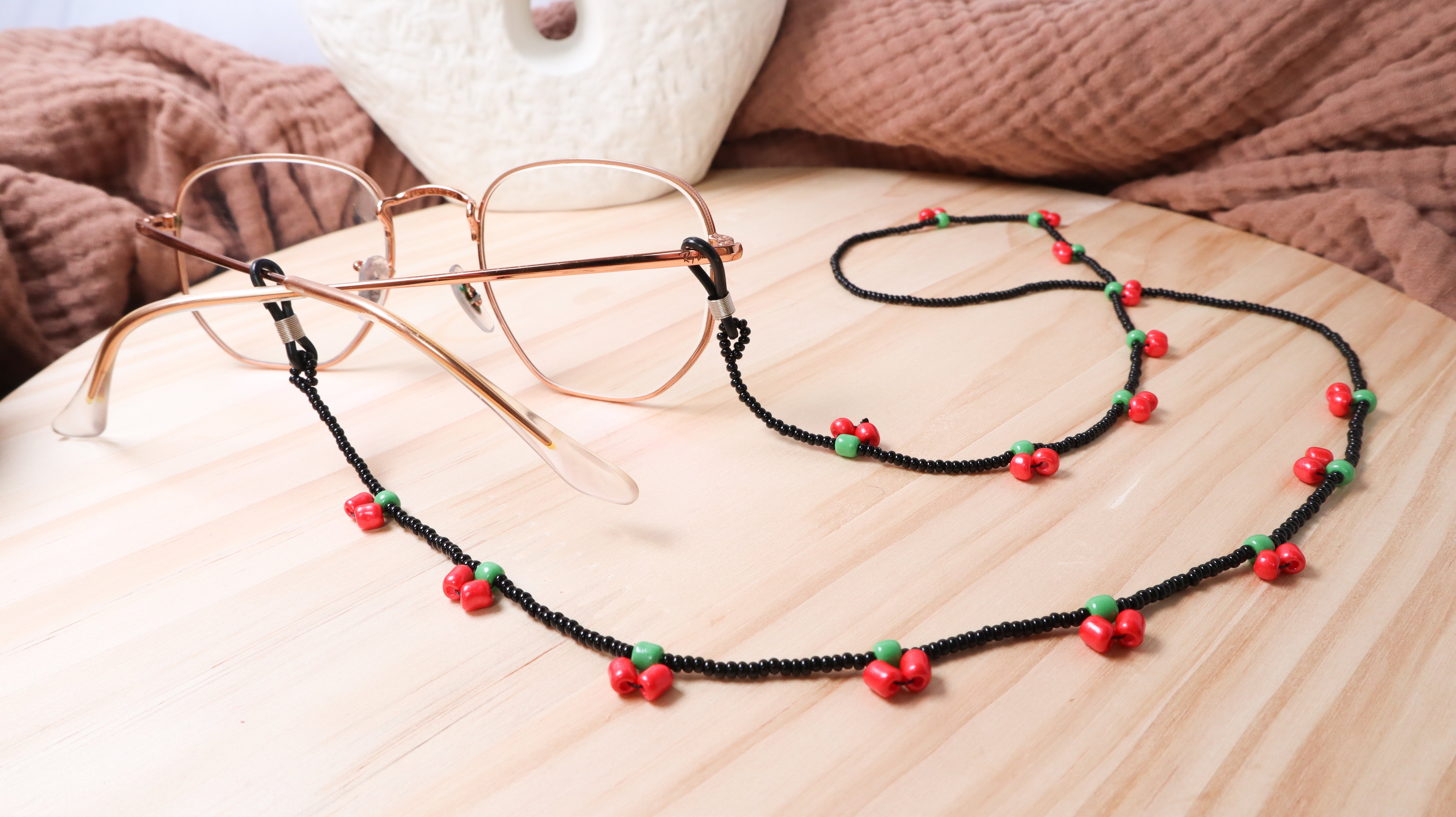 Sweet Cherry Beaded Sunglasses Chain